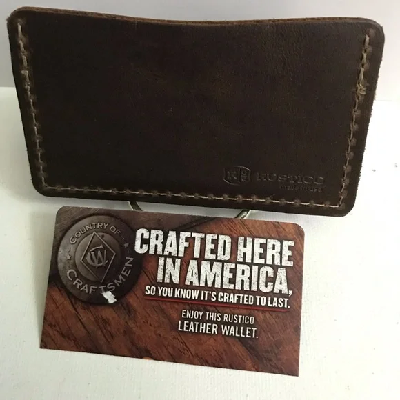 Rustico Credit Card Holder 100% leather Made in USA Brand New - Picture 2 of 10